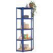 5-Layer Shelves 5 pcs Blue Steel&Engineered Wood