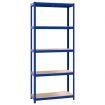 5-Layer Shelves 5 pcs Blue Steel&Engineered Wood