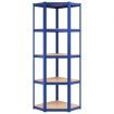 5-Layer Shelves 5 pcs Blue Steel&Engineered Wood