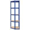 5-Layer Shelves 5 pcs Blue Steel&Engineered Wood