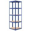 5-Layer Shelves 5 pcs Blue Steel&Engineered Wood