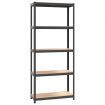 5-Layer Shelves 3 pcs Anthracite Steel and Engineered Wood