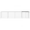 Chicken Cage with Roof Light Grey 403x98x90 cm Galvanised Steel