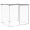 Chicken Cage with Roof Light Grey 403x98x90 cm Galvanised Steel