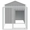 Chicken Cage with Run Light Grey 117x201x123 cm Galvanised Steel