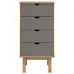 Drawer Cabinet OTTA Brown&Grey 45x39x90cm Solid Wood Pine