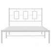 Metal Bed Frame with Headboard White 107x203 cm