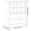 Top for Highboard with Glass Doors FLAM Solid Wood Pine