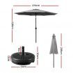 Instahut 2.7m Outdoor Umbrella w/Base Pole Stand Garden Sun Charcoal