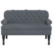 Bench with Backrest Dark Grey 119.5x64.5x75 cm Velvet