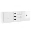 Sideboards 3 pcs High Gloss White Engineered Wood