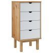 Drawer Cabinet OTTA Brown&White 45x39x90cm Solid Wood Pine