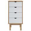 Drawer Cabinet OTTA Brown&White 45x39x90cm Solid Wood Pine