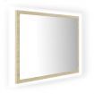 LED Bathroom Mirror Sonoma Oak 60x8.5x37 cm Acrylic