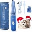 Dog Cat Home Hair Clipper Vacuum Portable Electric USB Rechargeable Pet Grooming Tools, Blue