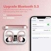 Wireless Earbuds V5.3 Bluetooth 120H Playtime Mini IPX7 Waterproof Deep Bass Over-Ear Earphones for Running Sports-Pink