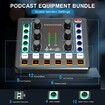 Audio Mixer,Audio Interface with DJ Mixer Live Sound Card Effects and Voice Changer, Podcast Equipment Bundle Stereo DJ Studio Streaming, Prefect for Live Streaming, Podcasting, Gaming