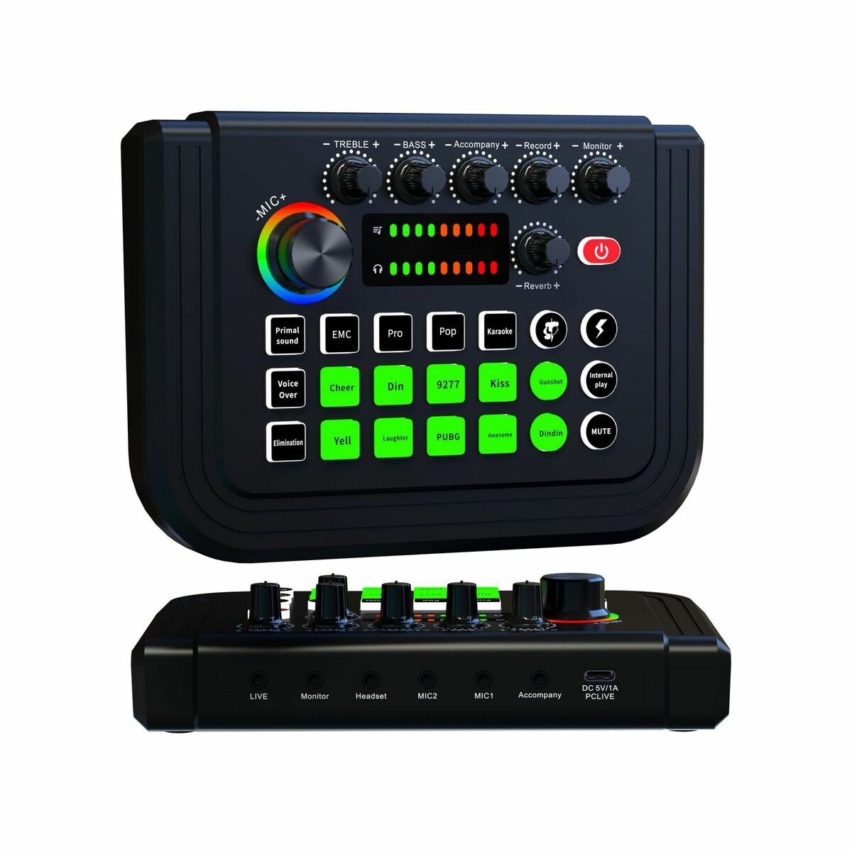 Podcast Recording Equipment with Voice changer, Podcast Mixer,Sound Card, DJ Audio Mixer Interface for PC Game Live Streaming or Podcast