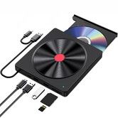 External CD/DVD Drive, 6 IN 1 USB 3.0 Dvd Player for Laptop, Compatible with Laptop Desktop PC MacBook Windows Mac Linux OS