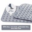 Bath Tub Shower Safety Mat 40 x 16 Inch Non-Slip and Extra Large,Bathtub Mat with Suction Cups,Machine Washable Bathroom Mats with Drain Holes,Crey