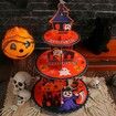 Set of 2 Halloween Pumpkin Themed 3 Tier Cupcake Stands Multi-Tier 3D Paper DIY Dessert Towers for Parties Weddings and Events