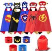 Superhero Capes and Masks Dress up Costumes Christmas Cosplay Festival Birthday Party Favors for Kids  5 cloaks  wristbands eye masks bag