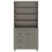 Highboard "HAMAR" Solid Wood Pine Light Grey