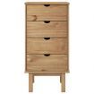 Drawer Cabinet OTTA 45x39x90cm Solid Wood Pine