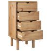 Drawer Cabinet OTTA 45x39x90cm Solid Wood Pine