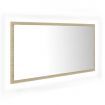 LED Bathroom Mirror Sonoma Oak 90x8.5x37 cm Acrylic