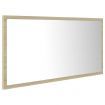LED Bathroom Mirror Sonoma Oak 90x8.5x37 cm Acrylic