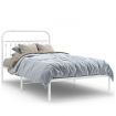 Metal Bed Frame with Headboard White 106x203 cm King Single Size