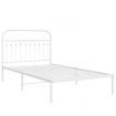 Metal Bed Frame with Headboard White 106x203 cm King Single Size