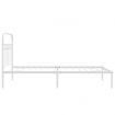 Metal Bed Frame with Headboard White 106x203 cm King Single Size