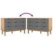 Drawer Cabinet OTTA Brown&Grey 111x43x73.5 cm Solid Wood Pine