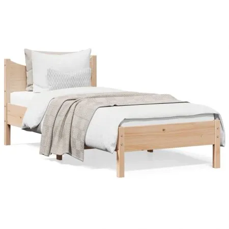 Bed Frame 92x187 cm Single Size Solid Wood Pine