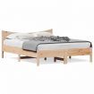 Bed Frame with Headboard 150x200 cm Solid Wood Pine