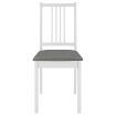 Dining Chairs with Cushions 6 pcs White Solid Wood