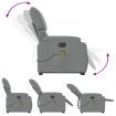 Stand up Massage Recliner Chair Light Grey Fabric