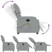 Massage Recliner Chair Light Grey Fabric