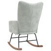 Rocking Chair Light Grey Velvet