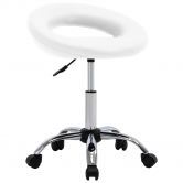 Swivel Dining Chair White Faux Leather