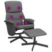 Massage Recliner Chair with Footstool Dark Grey Fabric