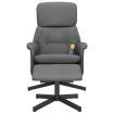 Massage Recliner Chair with Footstool Dark Grey Fabric