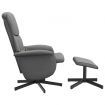 Massage Recliner Chair with Footstool Dark Grey Fabric