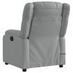 Massage Recliner Chair Light Grey Fabric