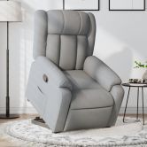 Stand up Massage Recliner Chair Light Grey Fabric