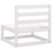 3 Piece Garden Lounge Set White Solid Wood Pine