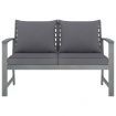 4 Piece Garden Lounge Set with Cushions Solid Acacia Wood
