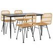 5 Piece Garden Dining Set Poly Rattan